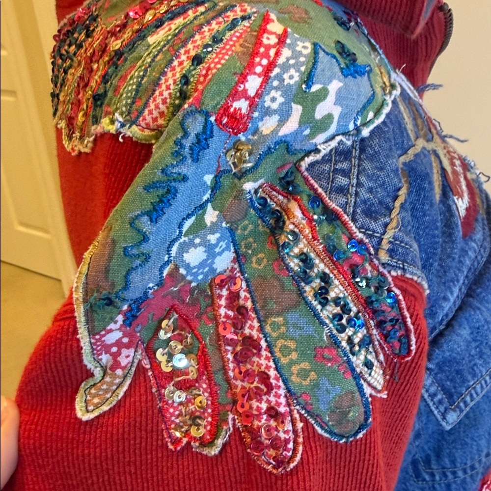 Columbia Hoodie Handcrafted Patchwork - image 5